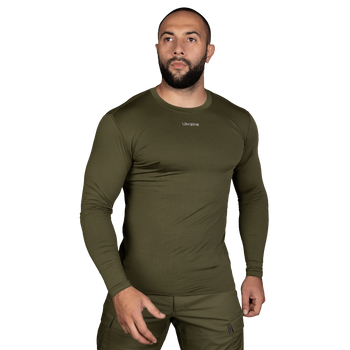 Лонгслів чоловічий тактичний еластичний футболка з довгим рукавом для силових структур Оліва Ukraine (7342), XL (OPT-7901)