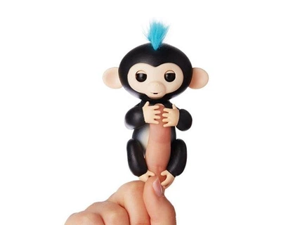 Ручна інтерактивна мавпочка Чорний Happy Monkey Fingerling (SH773982)
