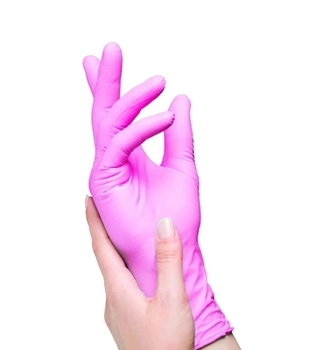 Перчатки нитриловые Medicom неопудренные текстурированые S 50 пар Розовый (166441)