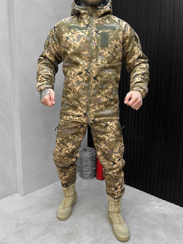 Тактический зимний теплый военный комплект BRZ-13 ( Куртка + Штаны ), Камуфляж: Пиксель, Размер: L