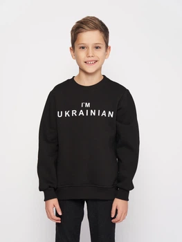 Детский теплый свитшот Smile Time I am ukrainian ZT26-02-1-1 104 см Черный (st_2000000153896)