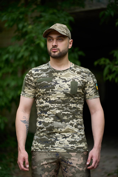 Тактическая футболка пиксель с липучками на груди и карман на плече XXL