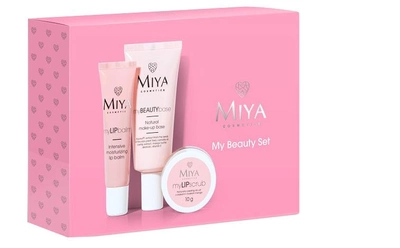 Zestaw do pielęgnacji twarzy Miya Cosmetics My Beauty peeling do ust 10 g + balsam do ust 15 ml +baza pod makijaż 30 ml (5904804150419)
