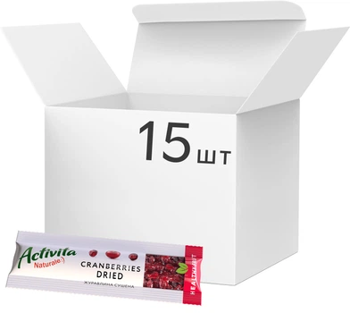 Упаковка журавлини сушеної Activita Healthy Fruit 30 г x 15 шт (0.45 кг) (4820075509415)