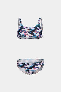 Купальник для девочек Arena TIE AND DYE BIKINI TOP белый, синий, мультиколор Дети 128 см 006206-500