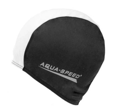 Шапка для плавання Aqua Speed POLYESTER CAP 5765 чорний, білий Уні OSFM