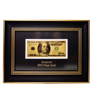 Панно для интерьера Банкнота 100 USD (доллар) Коричневый 33*23 см ГП60082