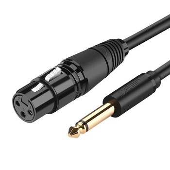 Микрофонный кабель UGREEN AV131 6.35 Male to XLR Female 2m Black (20719)