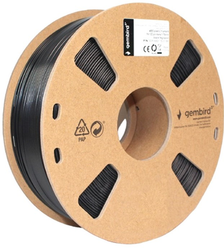 Filament do wkładu Gembird ABS 1.75 mm Czarny (3DP-ABS1.75-01-BK)