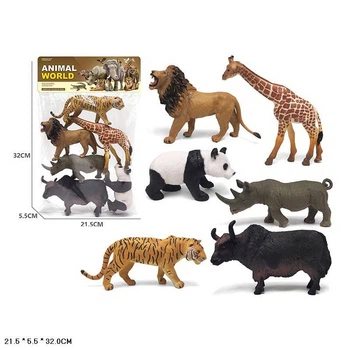 Животные игрушечные Star Toys дикие, лев, жирафа, панда, тигр, носорог, буйвол YS-222