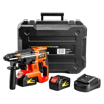 Перфоратор GTM RHC18/22BL, 18В, 2,2Дж, 0-1100об/хв, 2x4Ah, кейс (RHC18/22BL)