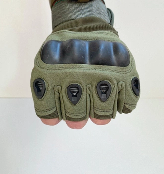 Тактичні рукавиці без пальців олива розмір XL