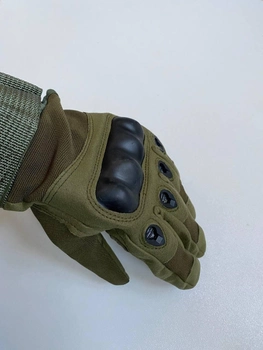 Тактичні рукавиці з пальцями олива розмір L