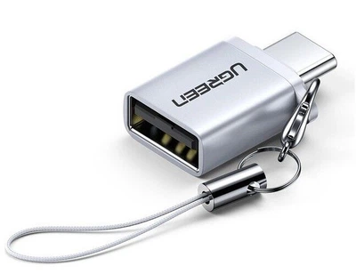 Адаптер Ugreen OTG to USB 3.0 Type-C Silver White с карабином (US270)