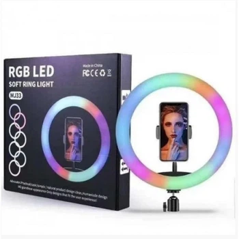 Кольцевая разноцветная лампа RGB LED RING UKC MJ 33 с держателем для смартфона (без штатива)