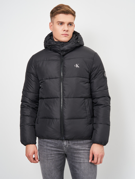 Kurtka puchowa zimowa krótka męska Calvin Klein Jeans Essentials Down Jacket J30J318412-BEH XL Czarna (8719854077398)