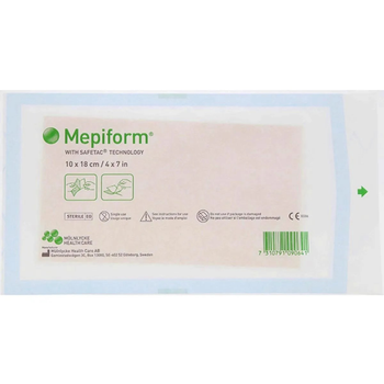 Мепиформ Mepiform 10x18см силиконовый пластырь для лечения рубцов 1шт
