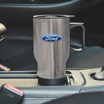 Термокухоль автомобільний з логотипом Ford 450 мл сріблястий