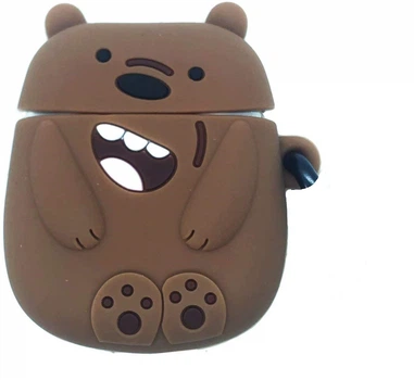 Чехол для Apple AirPods 1/2 Angree Beer brown Медведь Б/В (88601y)