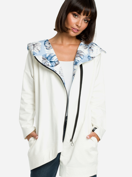 Bluza damska rozpinana streetwear długa BeWear B091 2XL-3XL Ecru (5903068418334)