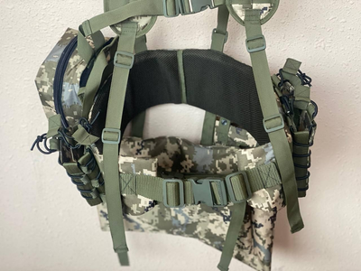 Ременно-плечевая система (разгрузка) укомплектованная, РПС для военных, Разгрузочный жилет РПС MOLLY, пиксель, XL