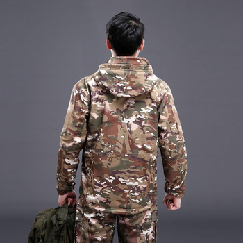 Тактическая мужская куртка Pave Hawk PLY-6 Camouflage CP с капюшоном и карманами сзади taktical, XXL