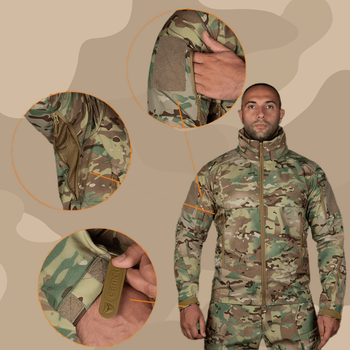Тактична зимова куртка на флісі Phantom System Multicam / Водовідштовхувальна військова куртка камуфляж, XXXL