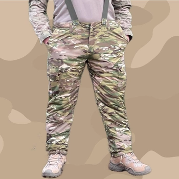 Зимние штаны фирмы ATTACK /Тактические зимние штаны /Военные штаны камуфляж/ Синтепон + флис, XL