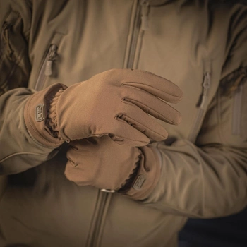 Тактические перчатки M-Tac Winter Soft Shell Coyote, Зимние военные перчатки, Теплые стрелковые перчатки, M