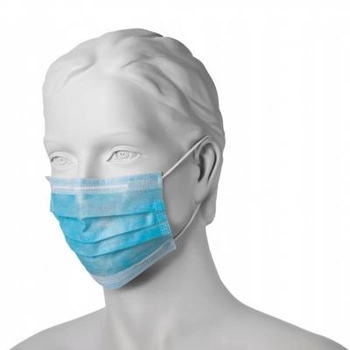 Защитная маска для лица Mercator Medical OPERO одноразовая трехслойная синяя 50 шт. (5906615132332)