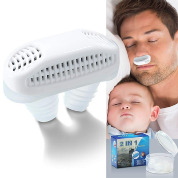 Средство от храпа 2in1 Anti Snoring & Air Purifier Белая, клипса антихрап - прибор от храпа в нос (1009598-White)
