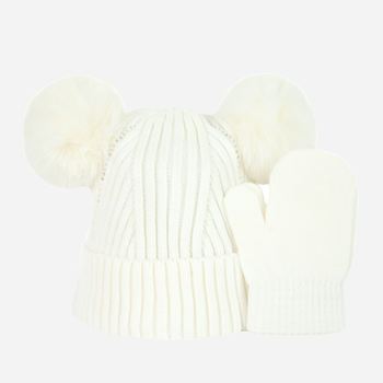 Komplet dziecięcy ( czapka + rękawiczki ) zimowy Art Of Polo Cz22265-1 One Size Ecru (5902021191857)