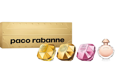 Zestaw damski miniatur damskich Paco Rabanne Travel Retail Exclusive 5 ml + Fabulous 5 ml + Empire 5 ml + Olympea 6 ml (3349668622535)