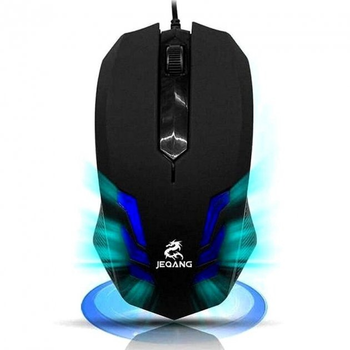 Игровая компьютерная проводная мышка с подсветкой JEQANG JM-032 Высокая чувствительность и точность движений Чёрная