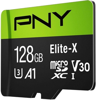 Karta pamięci PNY Elite-X microSDXC 128GB Industrial Class 10 UHS-I V30 A1 + SD-adapter (P-SDU128U3WX-GE)