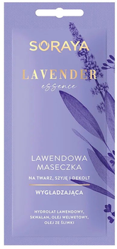 Maseczka wygładzająca na twarz szyję i dekolt Soraya Lavender Essence lawendowa 8 ml (5901045088112)