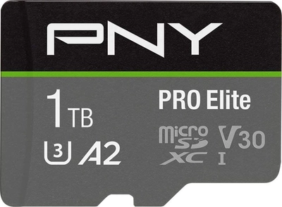 Карта пам'яті PNY PRO Elite microSDXC 1TB Industrial Class 3 UHS-I V30 A2 + SD-adapter (P-SDU1TBV32100PRO-GE)
