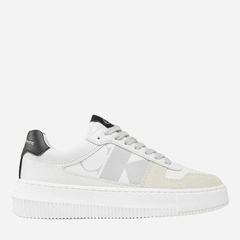 Sneakersy damskie na platformie Calvin Klein Jeans YW0YW01046 03A 38 (7.5US) Białe (8720109057966)