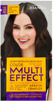 Szamponetka koloryzująca Joanna Multi Effect Color 012 Czekoladowy Brąz 35 g (5901018015220)