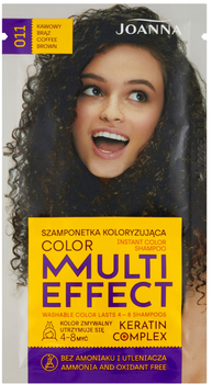 Фарбувальний шампунь Joanna Multi Effect Color 011 Кавовий коричневий 35 г (5901018015213)