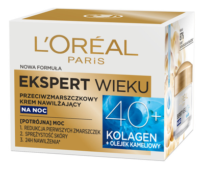 Krem nawilżający L'Oreal Paris Ekspert Wieku 40+ przeciwzmarszczkowy na noc 50 ml (3600524050887)