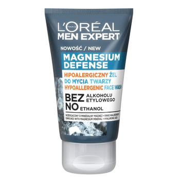 Żel do mycia twarzy L'Oreal Paris Men Expert Magnesium Defense hipoalergiczny 100 ml (3600524032142)