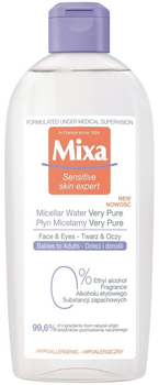 Міцелярна вода для обличчя та очей MIXA Very Pure 400 мл (3600551020051)