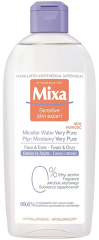 Міцелярна вода для обличчя та очей MIXA Very Pure 400 мл (3600551020051)
