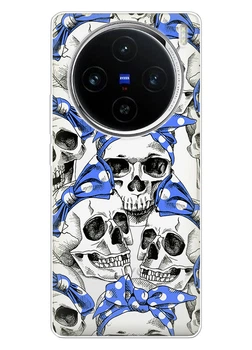 Прозорий силіконовий чохол iSwag для Vivo X100 Pro з малюнком - Черепа (ISVX100PR17)