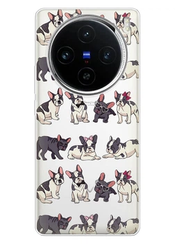 Прозорий силіконовий чохол iSwag для Vivo X100 Pro - Маленькі бульдоги (ISVX100PR60)
