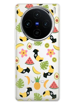 Прозорий силіконовий чохол iSwag для Vivo X100 Pro - Літній кліпарт (ISVX100PR38)