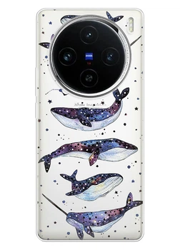 Прозорий силіконовий чохол iSwag для Vivo X100 Pro з малюнком - Кіти Єдинороги (ISVX100PR71)