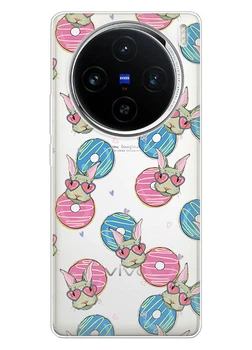 Прозорий силіконовий чохол iSwag для Vivo X100 Pro - Зайчики (ISVX100PR5)