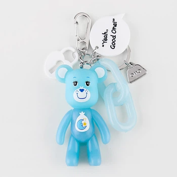 Брелок (ключница) Bearbrick мишка милый с улыбкой Голубой